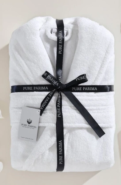 Shop Pure Parima Egyptian Cotton Terry Bathrobe In White