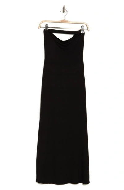 Shop Go Couture Strapless Maxi Dress In Black