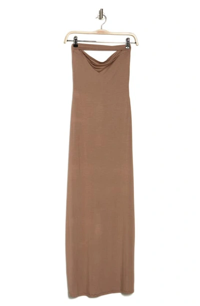 Shop Go Couture Strapless Maxi Dress In Sienna