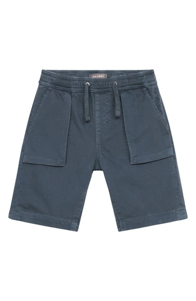 Shop Dl1961 Kids' Jackson Knit Denim Shorts In Dark Stone Blue