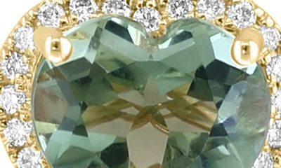 Shop Effy 14k Yellow Gold Green Quartz & Diamond Heart Pendant Necklace