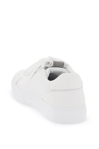 Shop Brunello Cucinelli "matte Calf Leather Sneakers In White