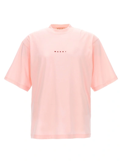 Shop Marni Logo Print T-shirt In Pink