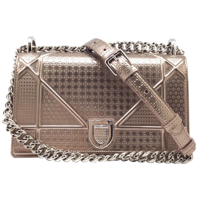 Shop Dior Ama Gold Leather Shoulder Bag ()