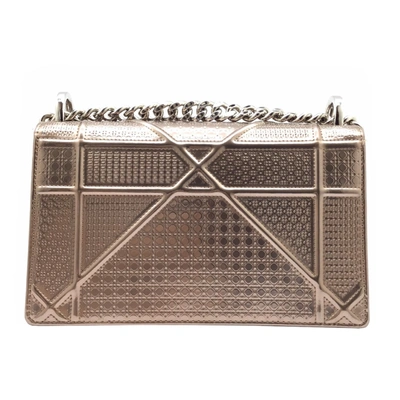 Shop Dior Ama Gold Leather Shoulder Bag ()