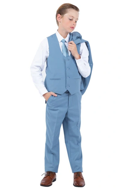 Perry Ellis Kids' Dusty Blue Five-piece Suit In Dusty Blue