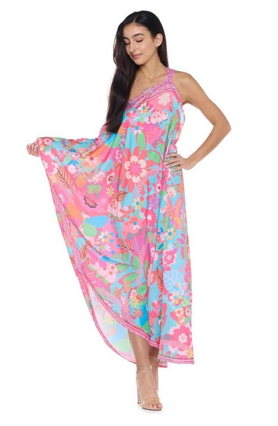 Ranee's Asymmetrical One-shoulder Neck Cover-up In Pink