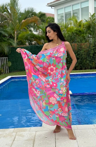 Ranee's Asymmetrical One-shoulder Neck Cover-up In Pink