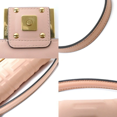 Shop Fendi Baguette Pink Leather Shoulder Bag ()