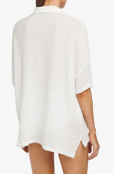 Shop Robin Piccone Oversize Cover-up Shirt In White