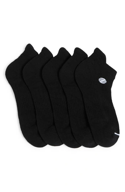 Shop Z By Zella Sport 6-pack Tab Back Socks In Black