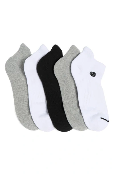 Shop Z By Zella Sport 6-pack Tab Back Socks In White -grey Multi