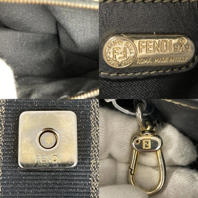 Shop Fendi Pequin Brown Leather Backpack Bag ()