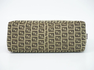 Shop Fendi Zucchino Beige Canvas Shoulder Bag ()