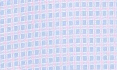 Shop Lorenzo Uomo Textured Box Grid Trim Fit Dress Shirt In Blue/ Pink