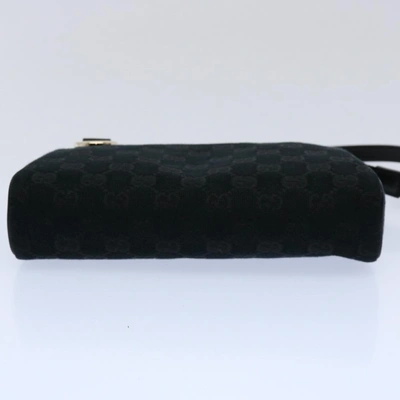 Shop Gucci Abbey Black Canvas Clutch Bag ()