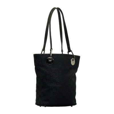 Shop Gucci Eclipse Black Canvas Shoulder Bag ()