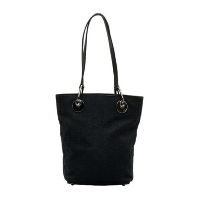 Shop Gucci Eclipse Black Canvas Shoulder Bag ()