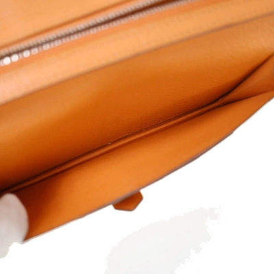 Shop Hermes Hermès Béarn Orange Leather Wallet  ()