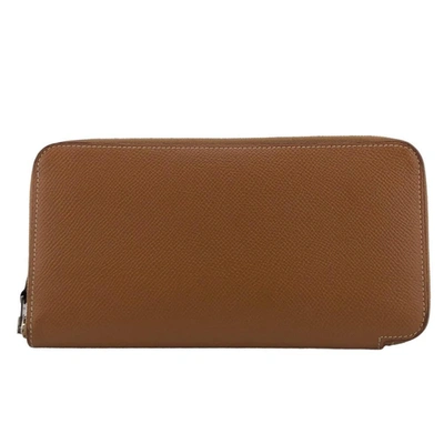 Shop Hermes Hermès Silk'in Brown Leather Wallet  ()