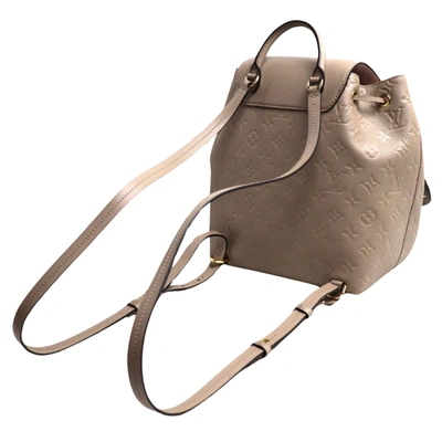 Pre-owned Louis Vuitton Montsouris Beige Canvas Backpack Bag ()