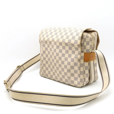 Pre-owned Louis Vuitton Naviglio White Canvas Shoulder Bag ()