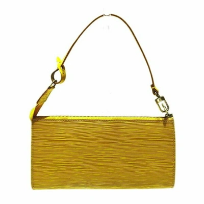 Pre-owned Louis Vuitton Pochette Accessoires Yellow Leather Clutch Bag ()