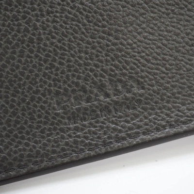 Shop Prada Saffiano Grey Leather Wallet  ()