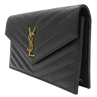 Shop Saint Laurent Black Leather Shoulder Bag ()
