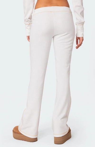 Shop Edikted Alexia Low Rise Sweatpants In White