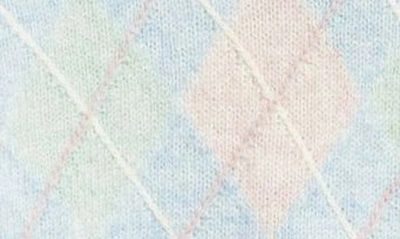 Shop Noah Pastel Argyle Shetland Wool Sweater In Blue/ Argyle