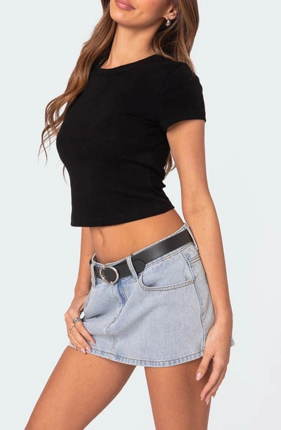 Shop Edikted Better Basics Crop T-shirt In Black