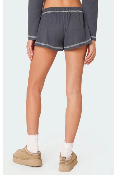 Edikted Women's Peoni Waffle Shorts In Navy