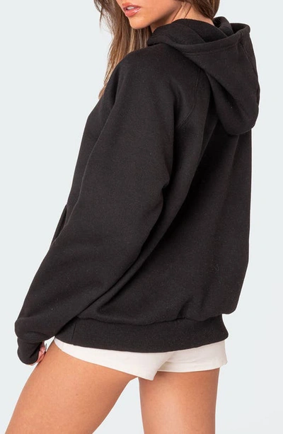 Shop Edikted Sofie Oversize Cotton Blend Hoodie In Black