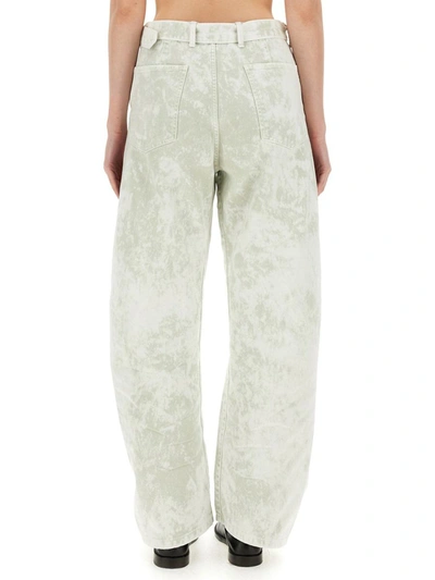 Shop Lemaire Belted Pants In Ivory