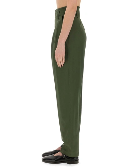 Shop Lemaire Tailored Pants In Green