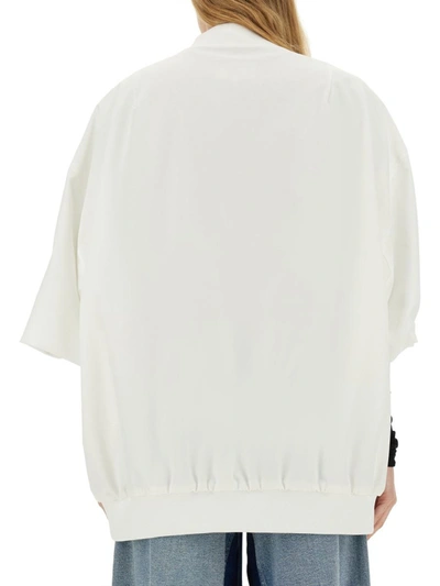 Shop Mm6 Maison Margiela Oversize Fit Jacket In White