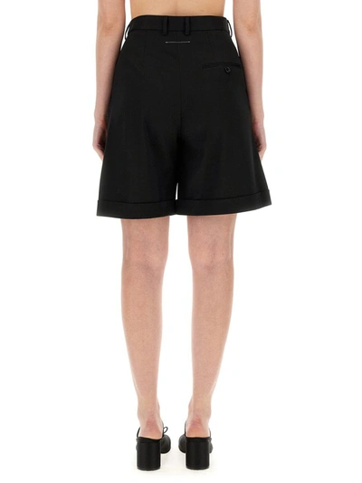 Shop Mm6 Maison Margiela Wool Bermuda Shorts In Black
