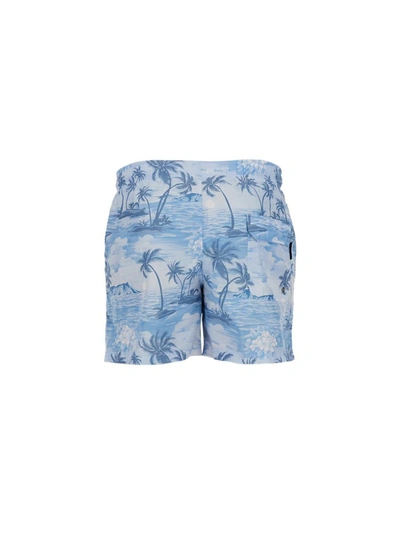Shop Palm Angels Swimsuit In Blue