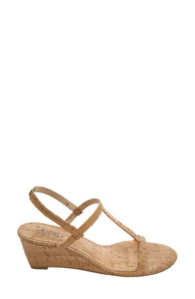 Shop Vaneli Mohan T-strap Wedge Sandal In Natural