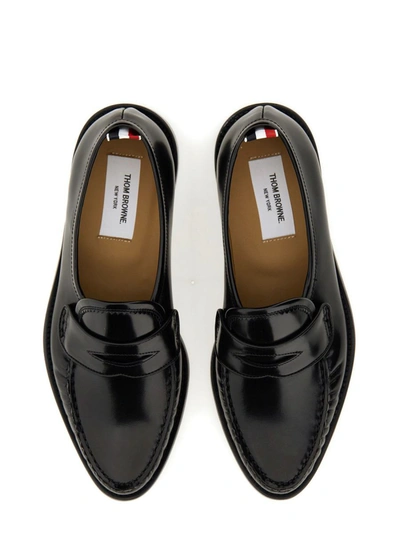 Shop Thom Browne Leather Loafer In Black