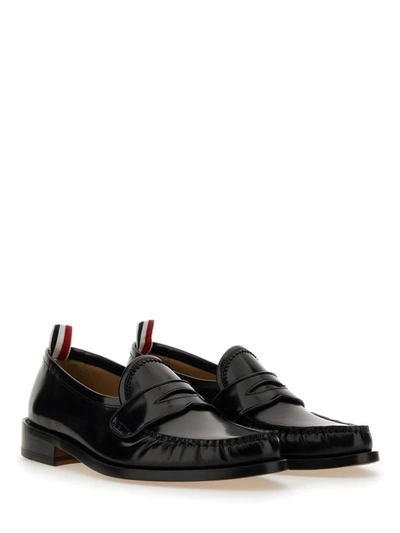 Shop Thom Browne Leather Loafer In Black