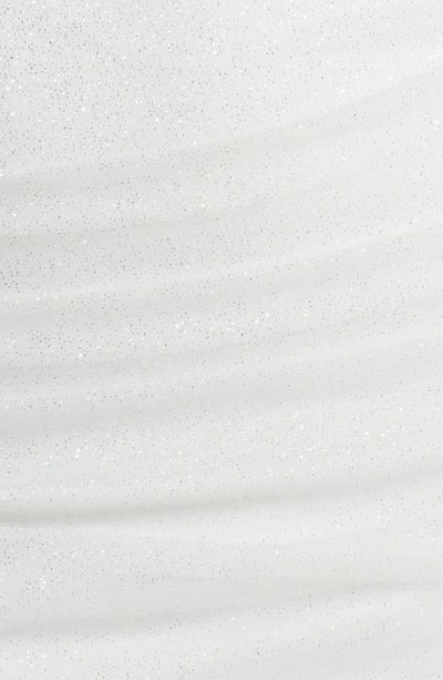 Jump Apparel Ruched Glitter Long Sleeve Minidress In White