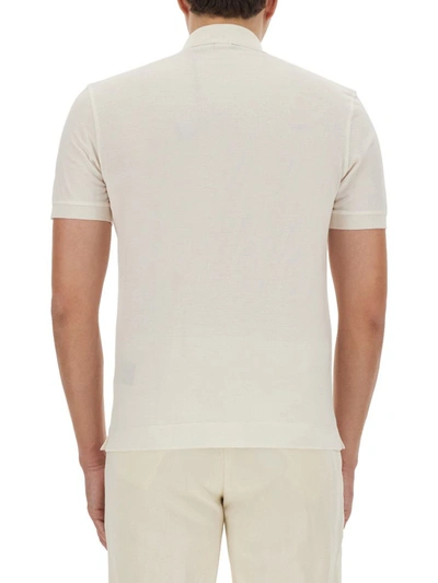 Shop Zegna Cotton And Silk Polo Shirt In White