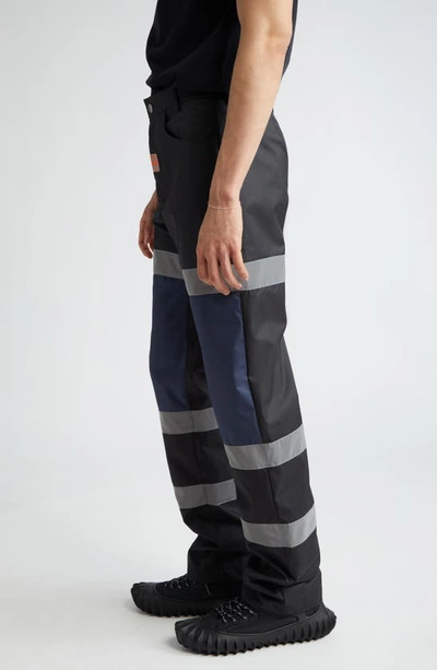 Shop Martine Rose Gender Inclusive Safety Trousers In Black/ Navy