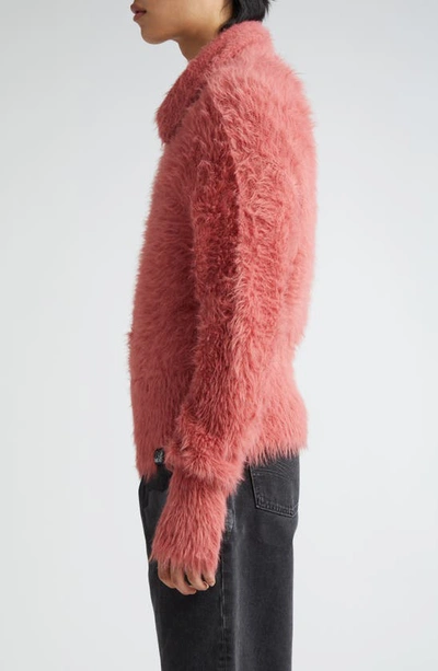 Shop Martine Rose Gender Inclusive Hairy Zip Jacket In Salmon