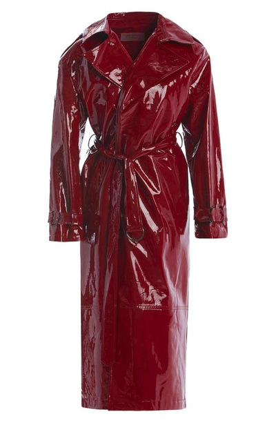 Shop Naked Wardrobe Belted Trench Coat In Dark Red