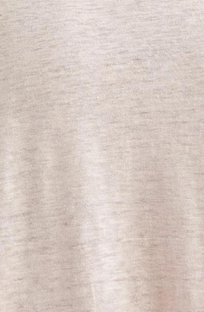 Shop Isabel Marant Étoile Zewel Metallic Logo Slub Linen Graphic T-shirt In Pearl Rose/ Silver