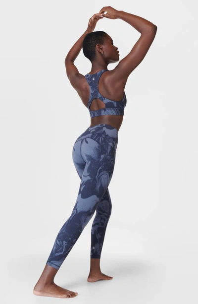 Shop Sweaty Betty Supersoft High Waist 7/8 Leggings In Blue Marble Speckle Print