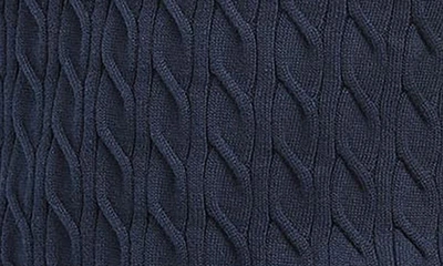 Shop Barbour Cable Knit Half Zip Cotton Sweater In Navy
